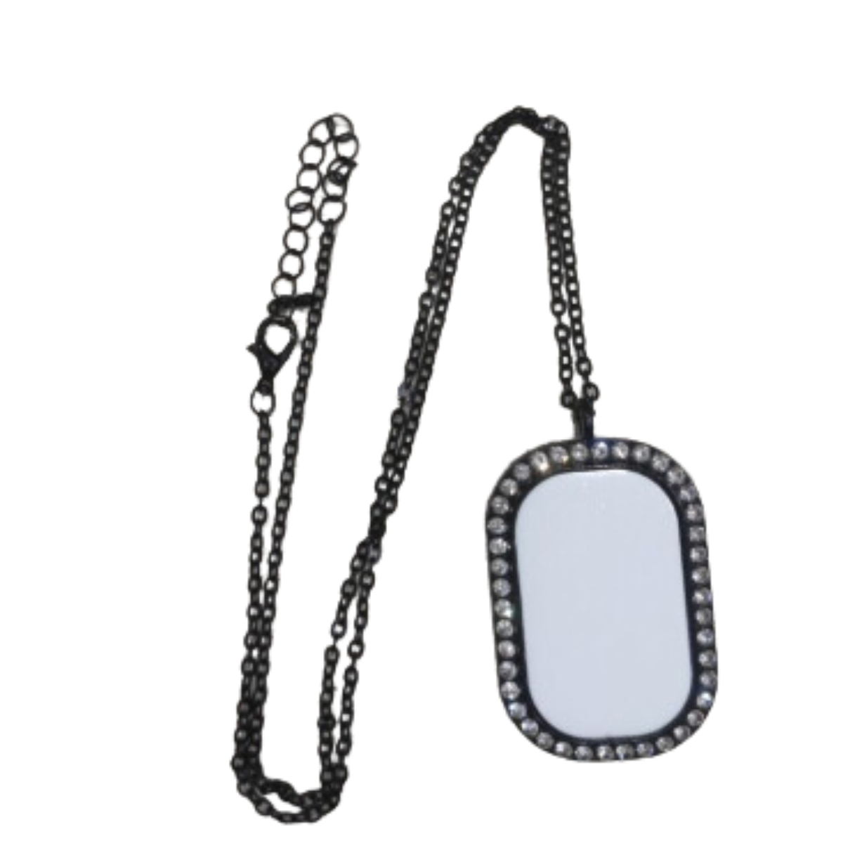 Necklace Sublimation With Diamond Trim Accents Dog Tag Style