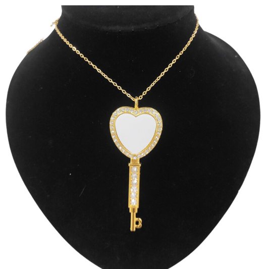 Necklace, Sublimation "Key To My Heart"