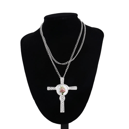 Necklace diamond accent cross