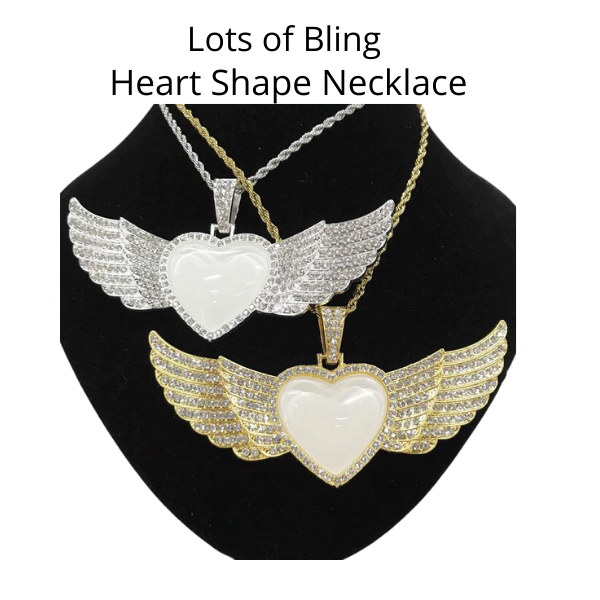 Heart Blingstone Necklace - Blank For Sublimation