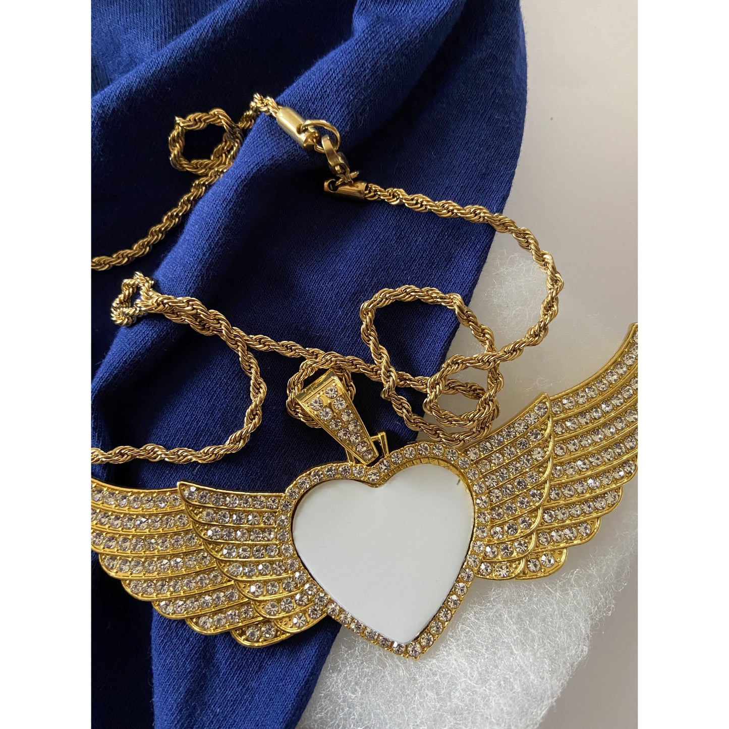 Necklace Angel Wing Bling Necklace, Large