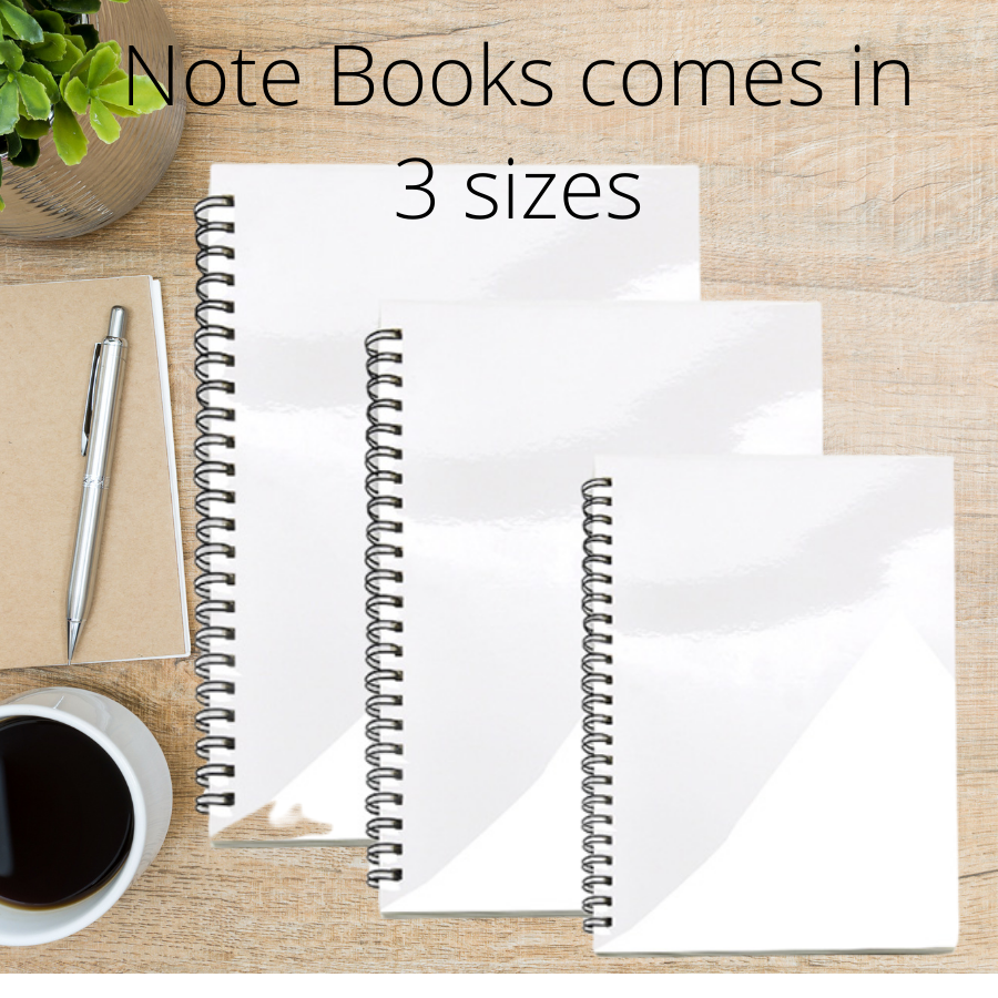 Book Spiral Notebooks, Sublimation Front and Back Cover Sheet
