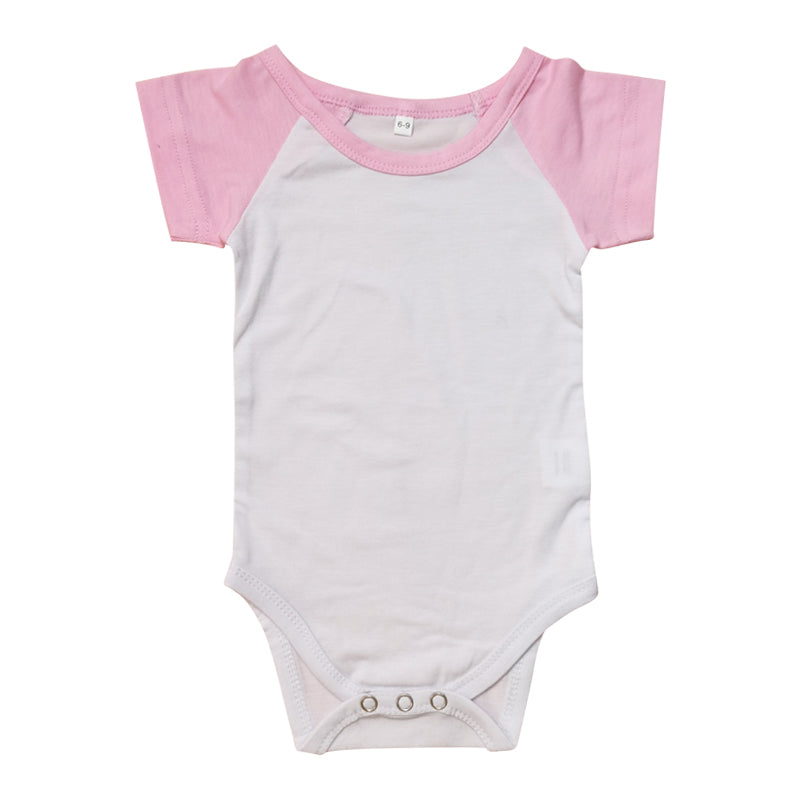 Baby Sublimation Onesie Jumpers White & White With Color Trim (clearance)