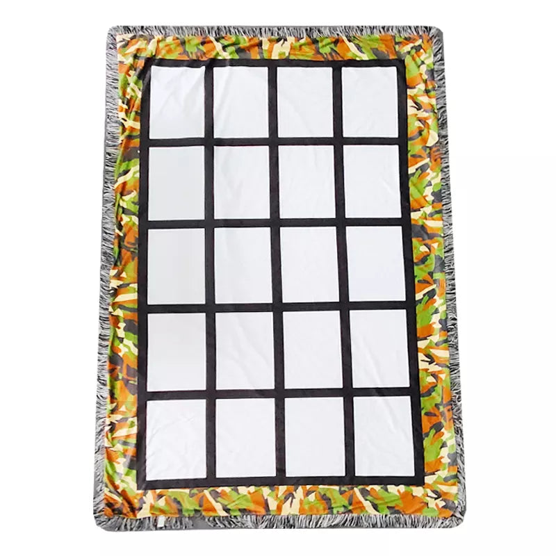 Blanket , Sublimation 20 Panel Camo Border Throw/Blanket (clearance)
