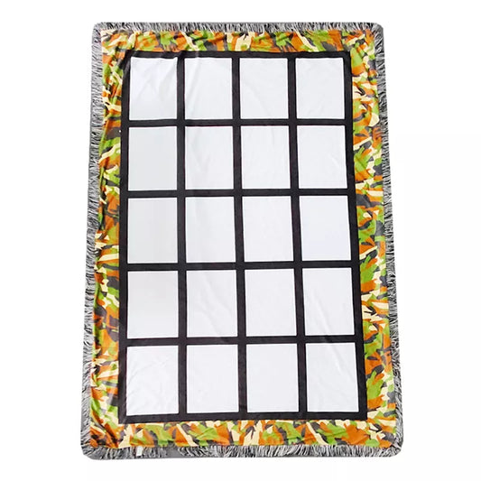 Blanket , Sublimation 20 Panel Camo Border Throw/Blanket (clearance)