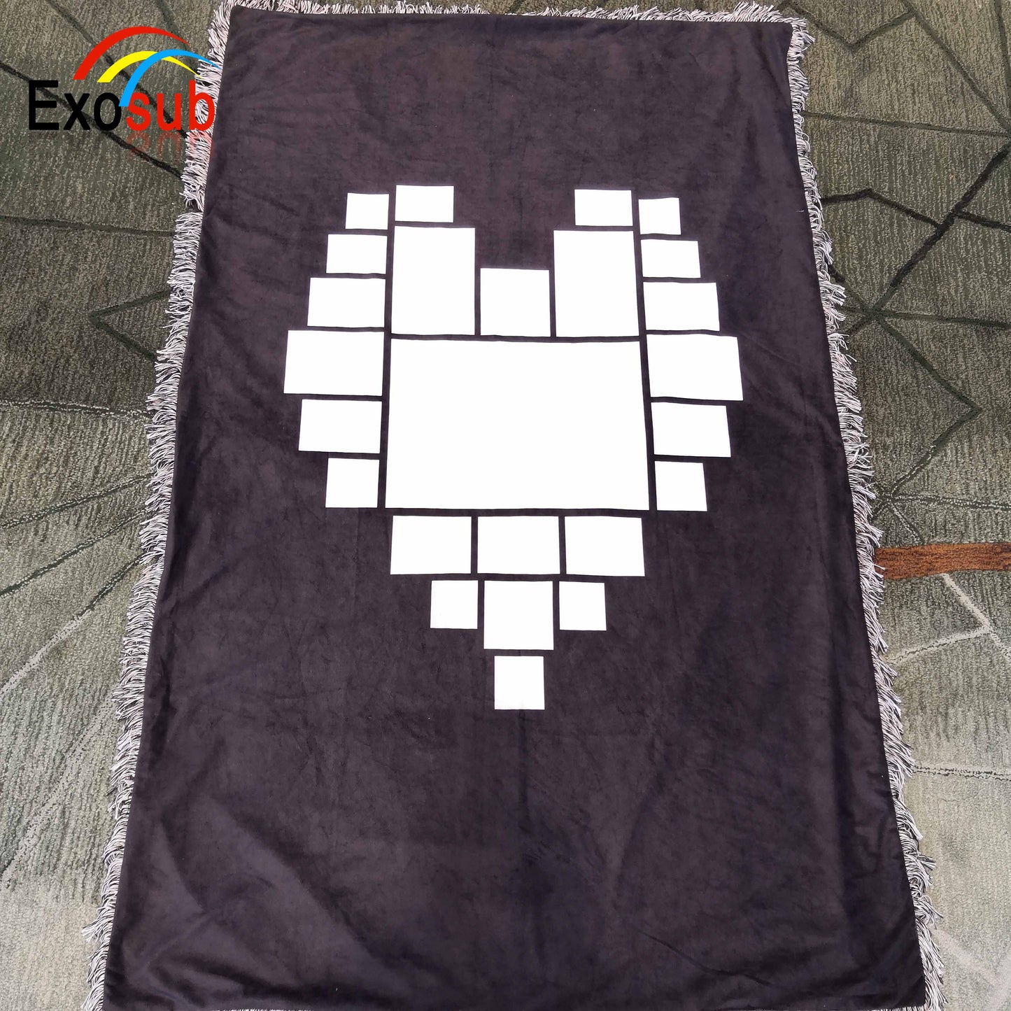 Blanket Heart Photo Panels Sublimation Blanket (clearance)
