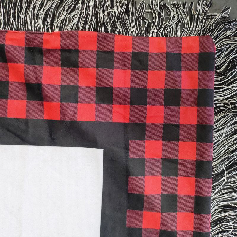 Blanket 20 Panel red and black border sublimation