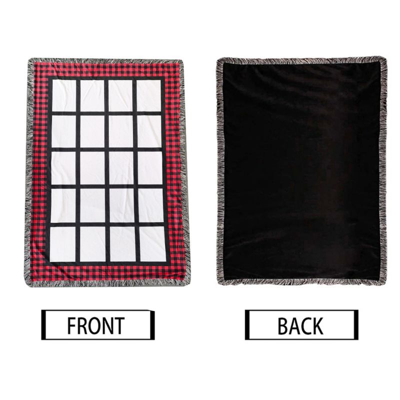 Blanket 20 Panel red and black border sublimation