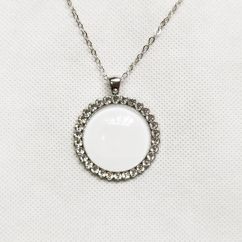 Necklace Round Center with Diamond Accent Sublimation Blank