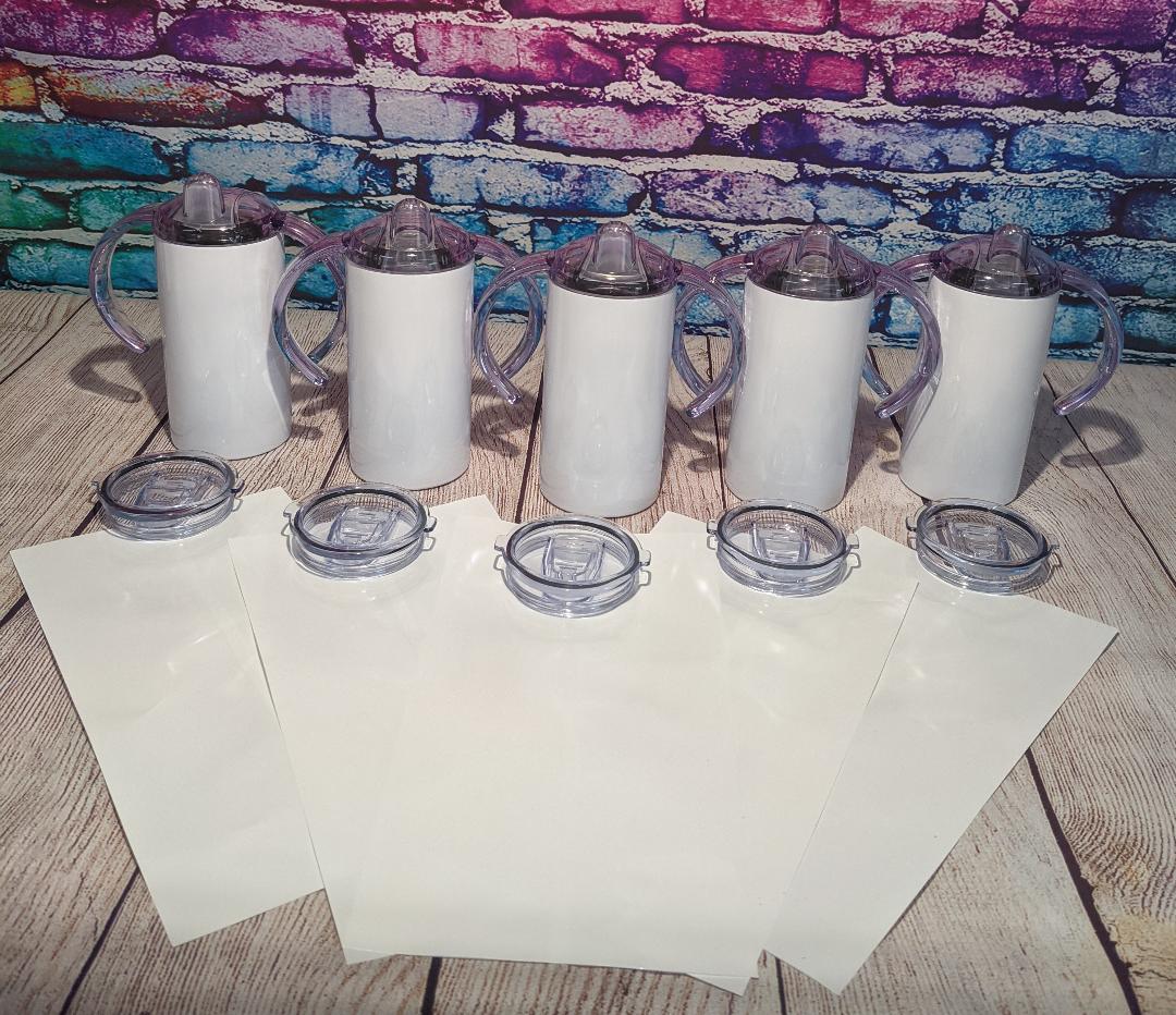 Baby Sippy Cup , Sublimation Straight Seamless Comes With 2 Lids single or pair(clearance)