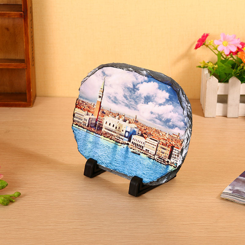 Slate/Rock Oval Sublimation Photo Slates SBH-56