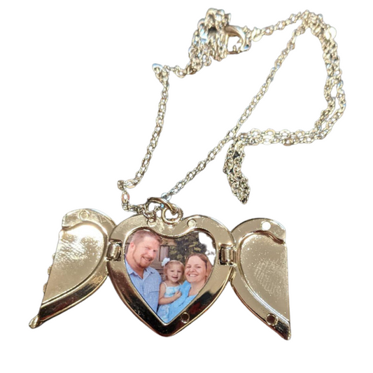 Necklace Heart Wing Sublimation Pendant