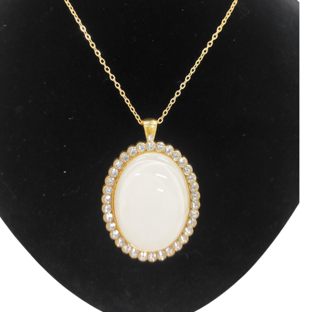 Necklace Sublimation Oval With Diamond Frame