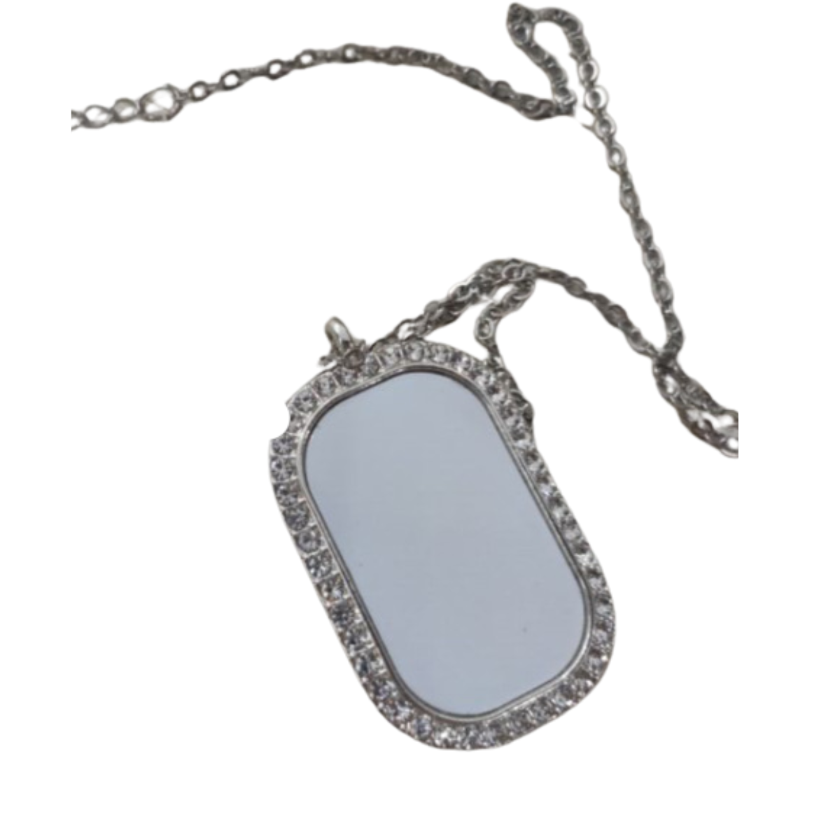 Necklace Sublimation With Diamond Trim Accents Dog Tag Style