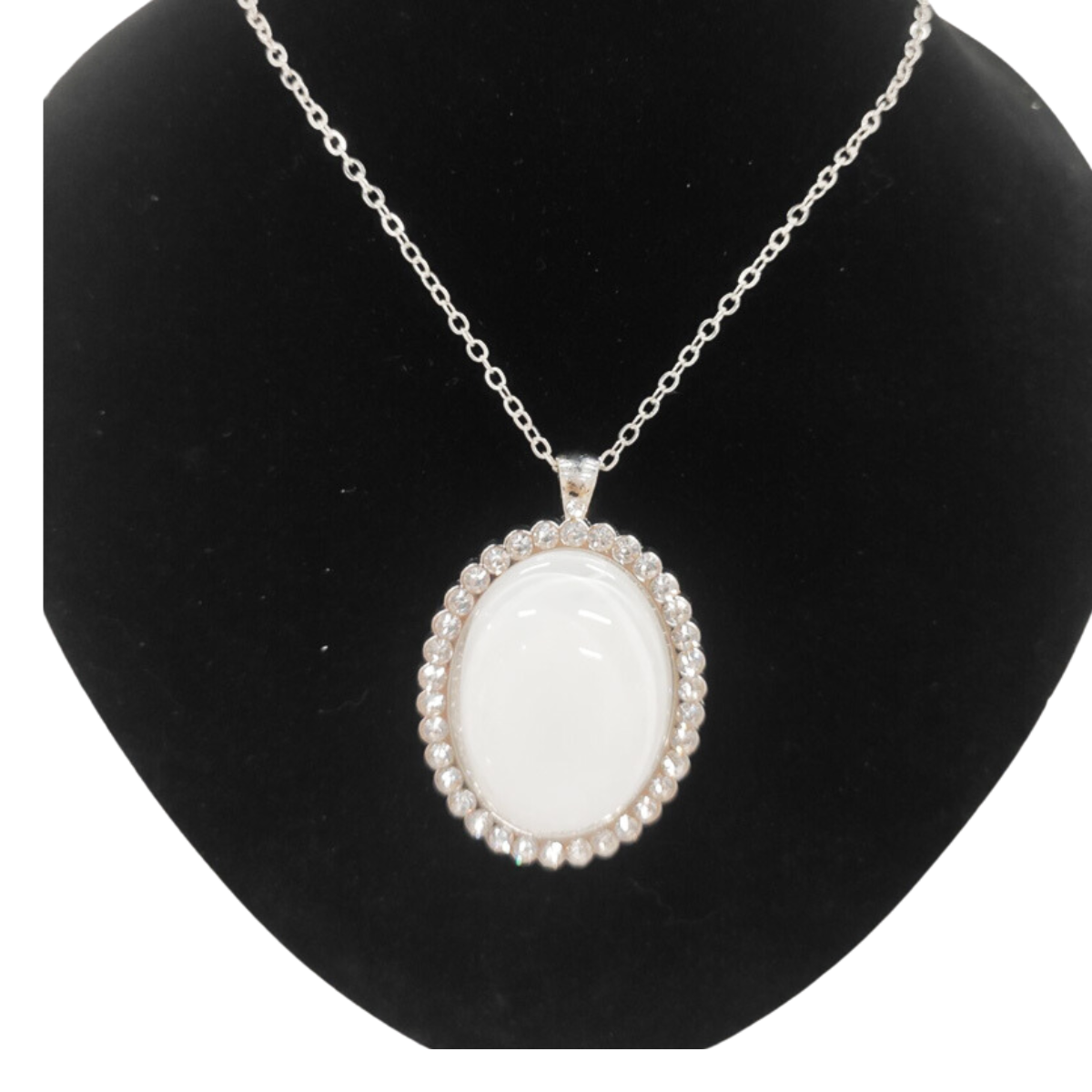 Necklace Sublimation Oval With Diamond Frame