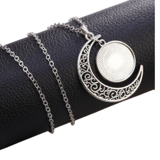 Necklace , Sublimation Moon Charm with 22" Chain