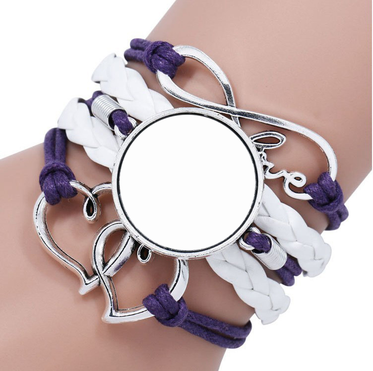Bracelet Leather Sublimation Jewelry White