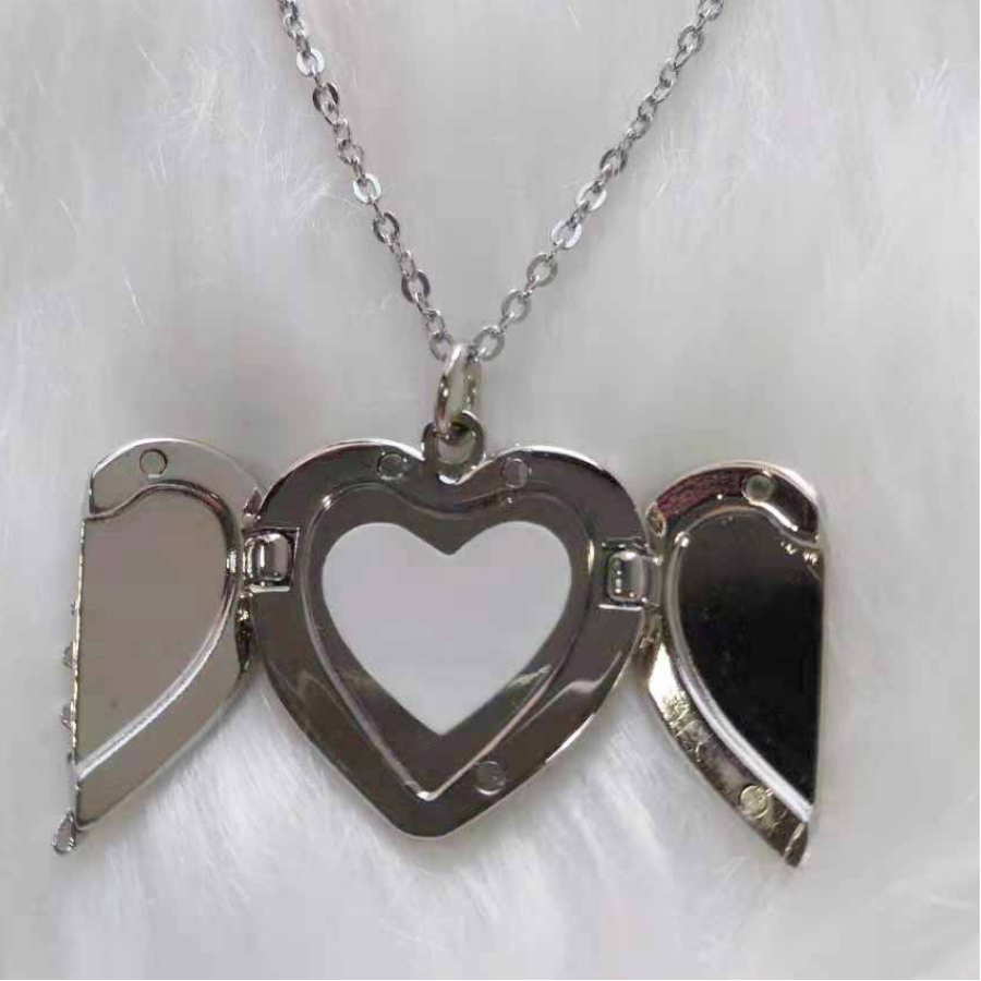 Necklace Heart Wing Sublimation Pendant