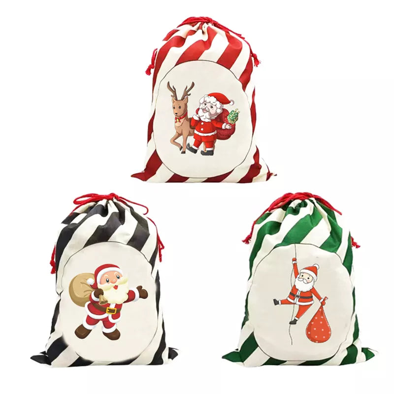 Christmas Classic Candy Cane Sublimation Santa Sack (Large)