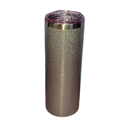 Tumbler 20oz Straight Silver Glitter Sublimation Tumbler (Clearance)