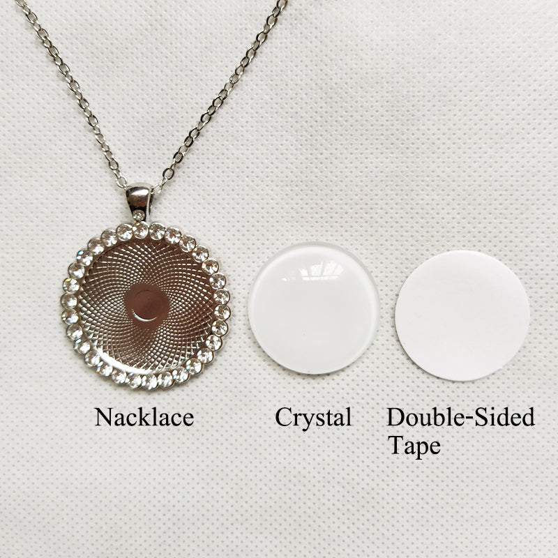 Necklace Round Center with Diamond Accent Sublimation Blank