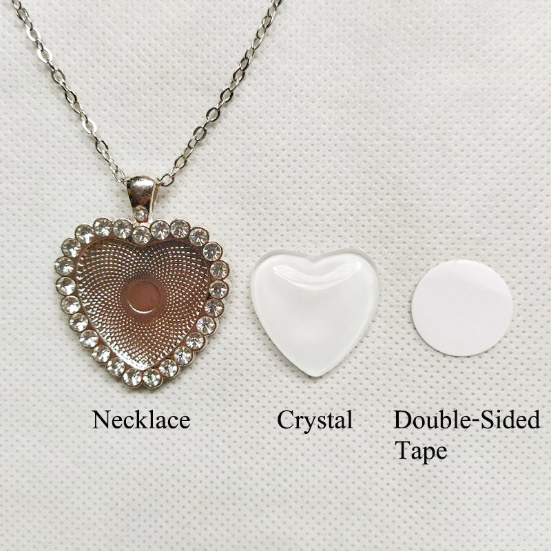Necklace Sublimation  Heart Shaped Sublimation Jewelry Blanks - Pendant with necklace
