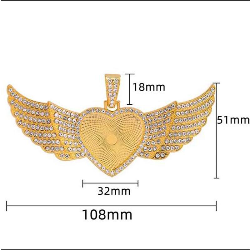 Sublimation Pendant Necklace With Chain And Open P O Wings Elegant