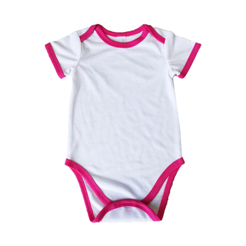 Baby Sublimation Onesie Jumpers  White & White With Color Trim (clearance)