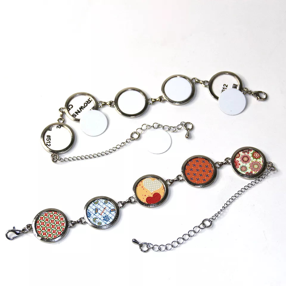 Bracelet, Sublimation 5 Blank Charm Bracelet  Zinc Alloy