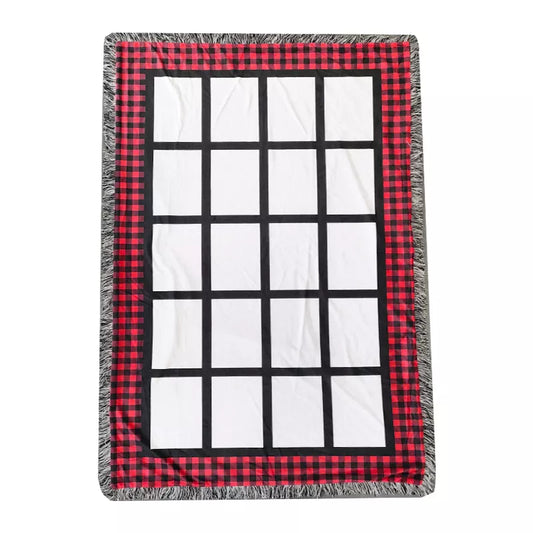 Blanket 20 Panel red and black border sublimation