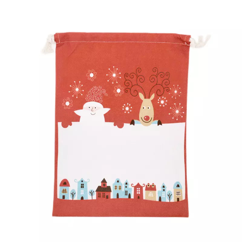 Christmas Santa sack (with Santa and Rudolph image)