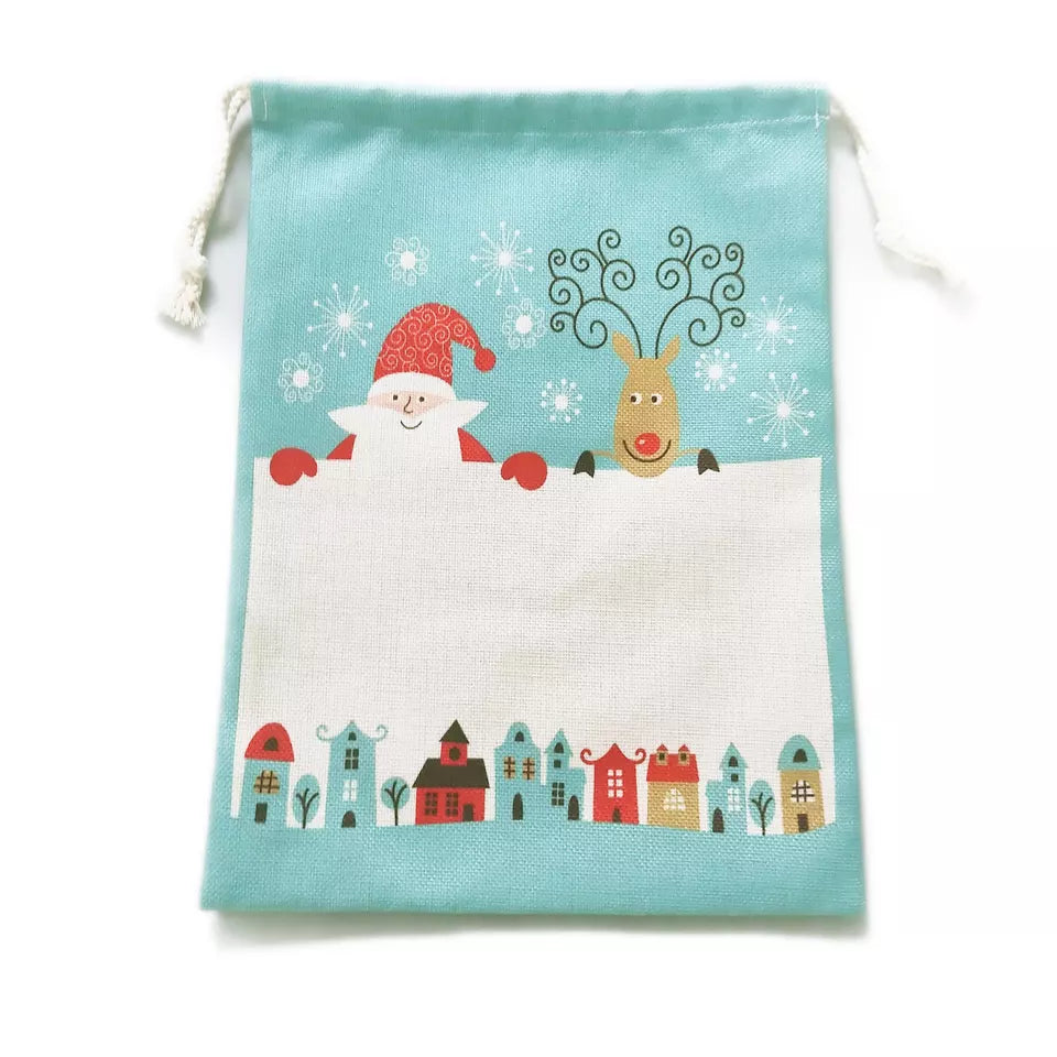 Christmas Santa sack (with Santa and Rudolph image)