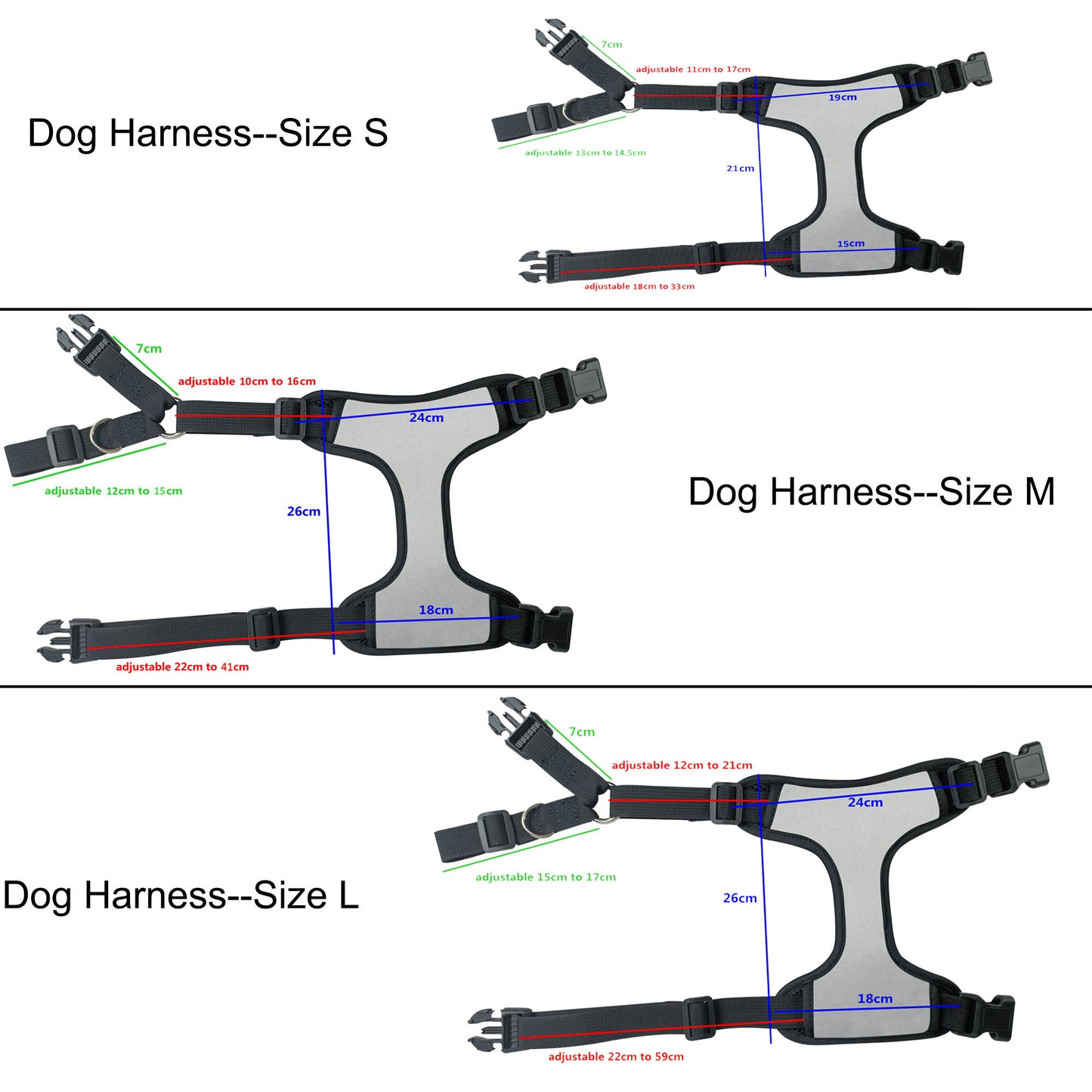 Dog Harness, Sublimation Harness Adjustable (clearance)