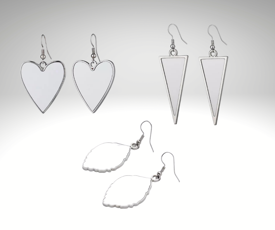 Earrings, Sublimation Silver Zinc Alloy Pair (clearance)