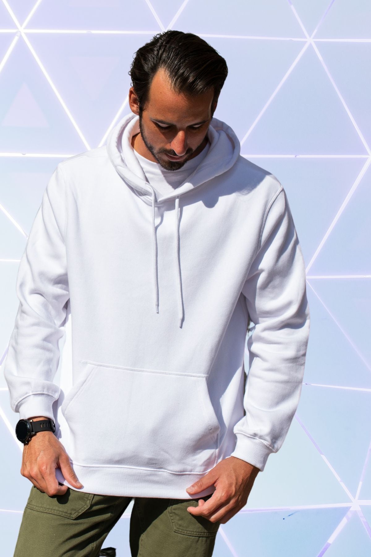 sublimation white grey hoodie