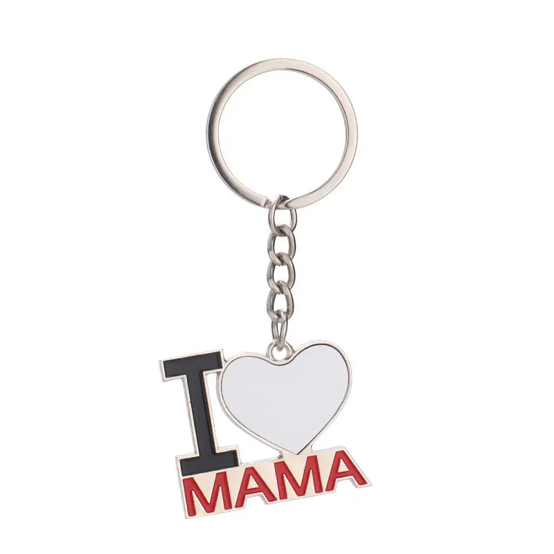 Keychain  Sublimation," I Love Mama" or "I Love Papa"