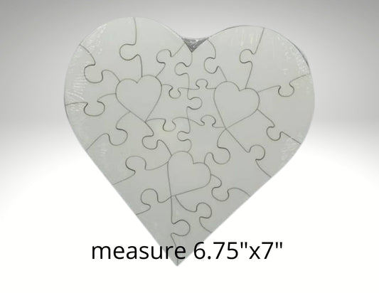 Puzzle Heart Shaped Sublimation MDF 23 Piece