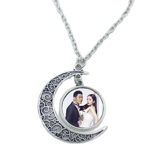 Necklace , Sublimation Moon Charm with 22" Chain