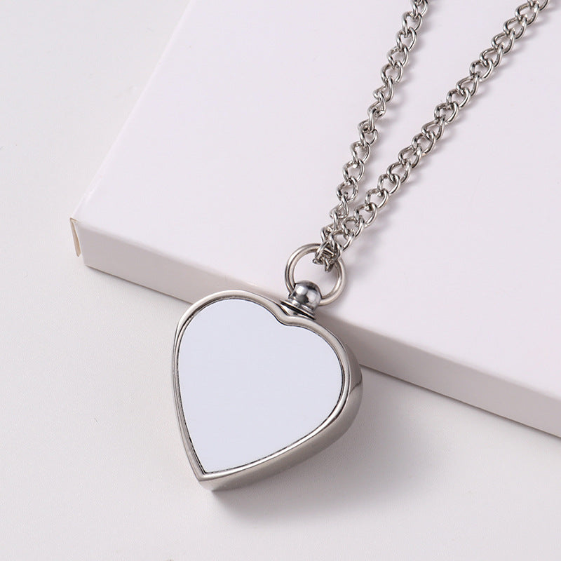 Necklace, Sublimation Key to My Heart Silver