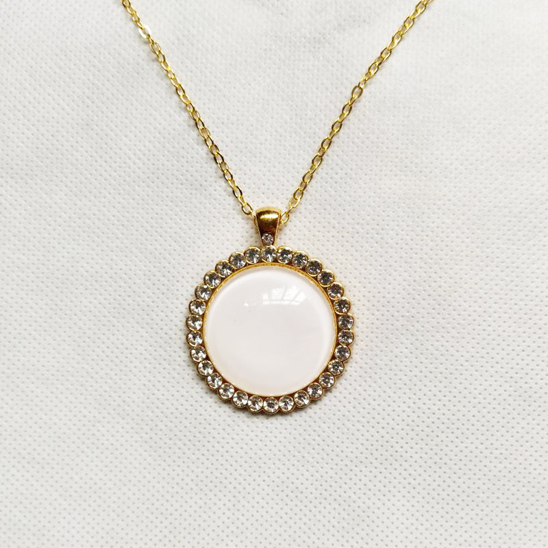 Necklace Round Center with Diamond Accent Sublimation Blank