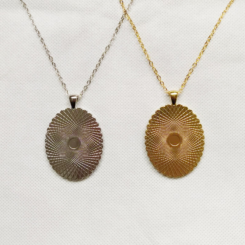 Necklace Sublimation Oval With Diamond Frame