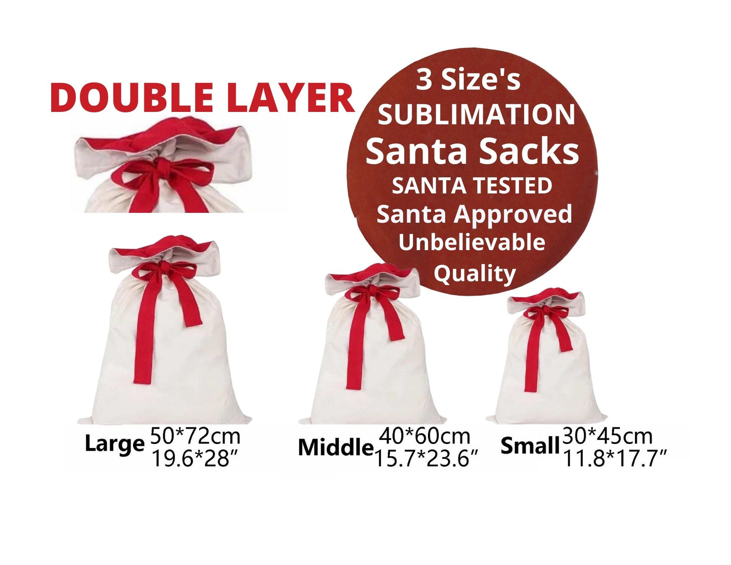 Christmas Fancy Sublimation  Santa Sack