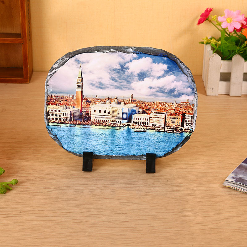 Slate/Rock Oval Sublimation Photo Slates SBH-56