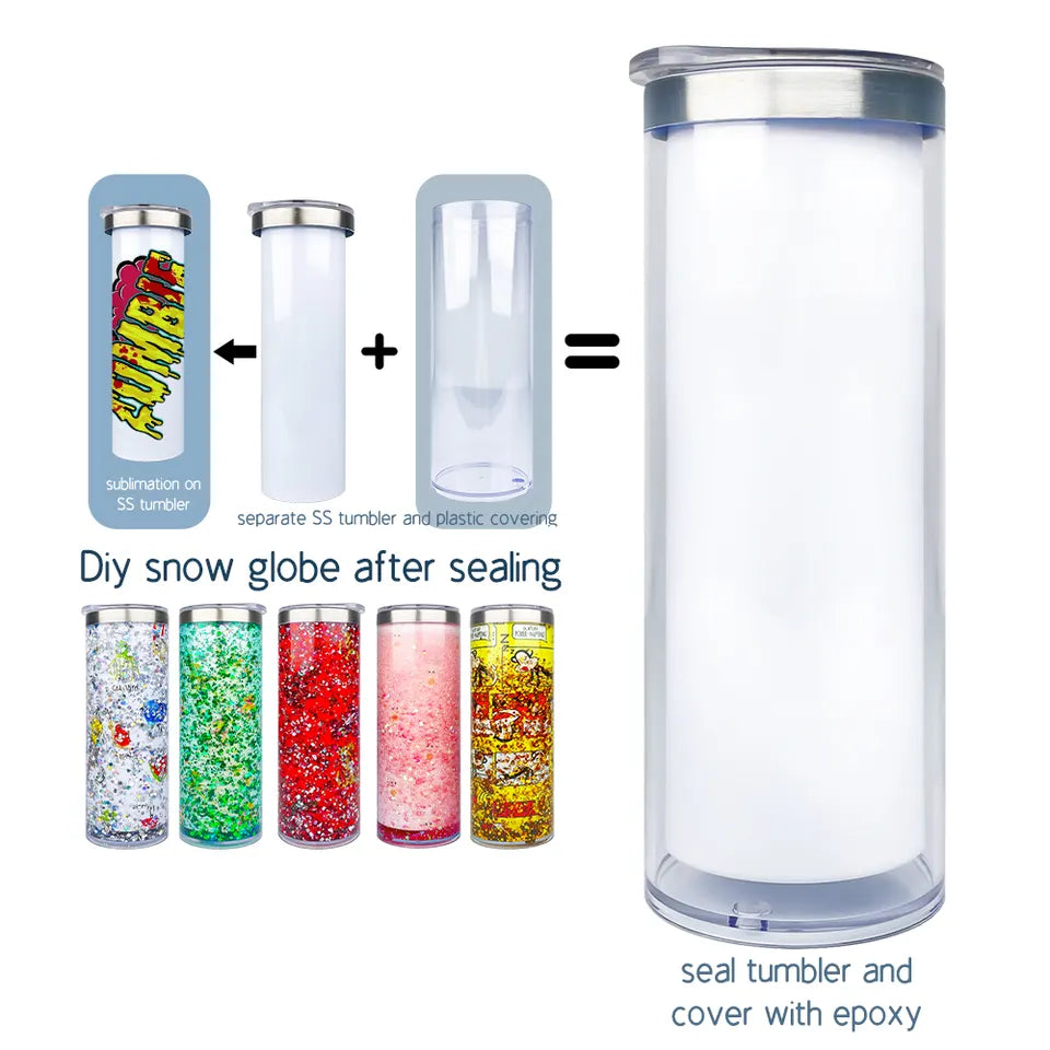 Tumbler, Snow Globe 20oz Sublimation Tumbler (clearance)