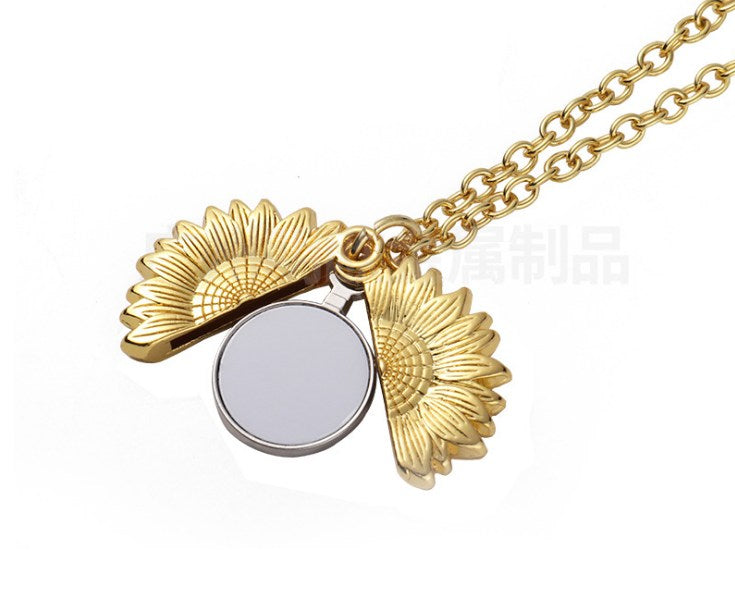 Necklace Sublimation Sunflower Locket