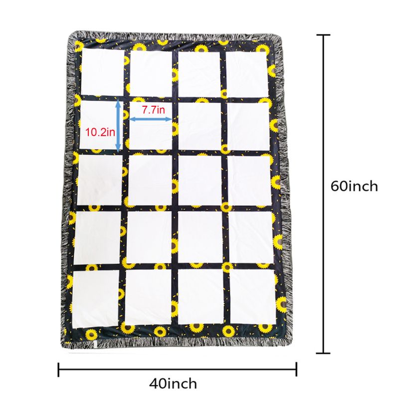 Blanket Sublimation 20 Panel (Sunflower Borders)(clearance)