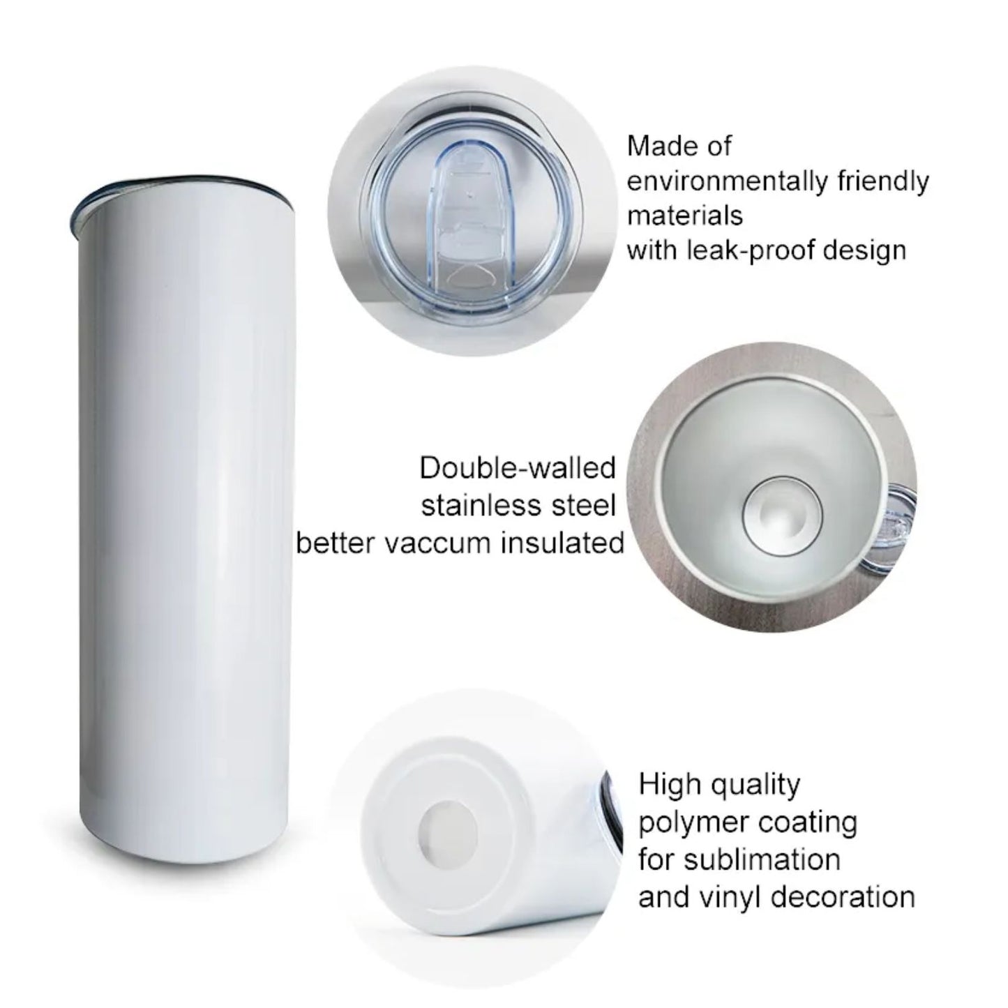 Tumbler Sublimation Blank  15oz, 20oz, 22oz,30oz    With Accessories)